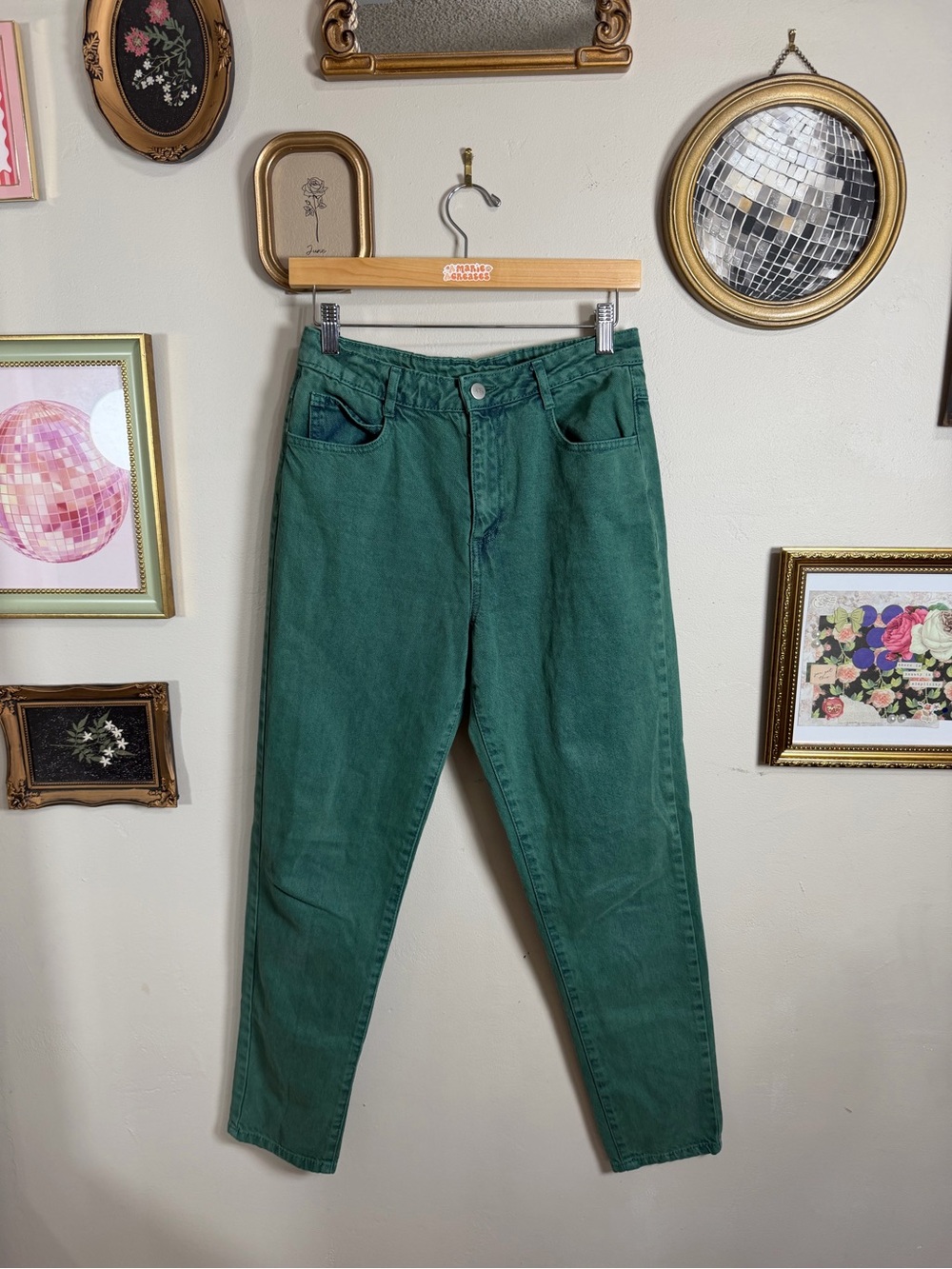 BONGO High-Rise Forest Green Straight-Leg Jeans